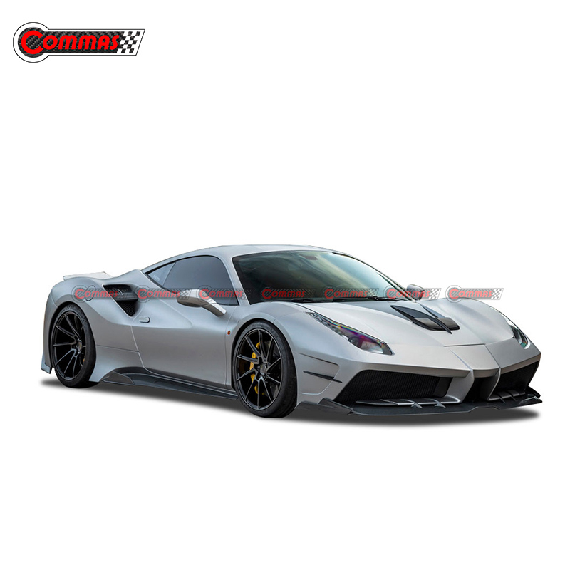 Mansory Style Carbon Fiber Front Bumper Side Vents For Ferrari 488