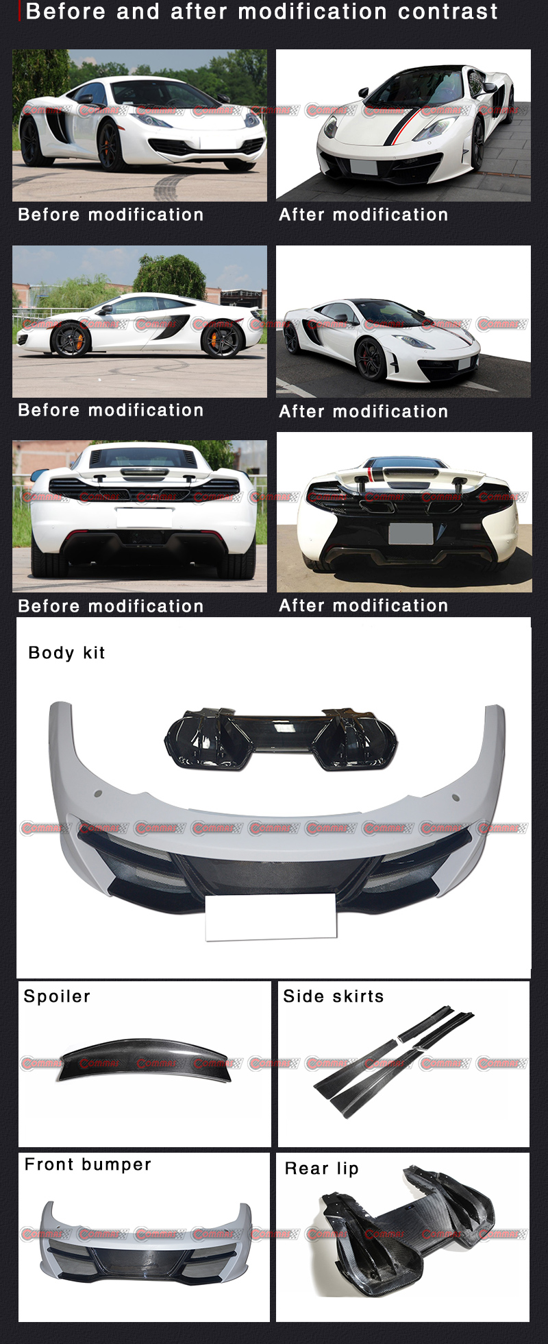 mclaren mp4 12c rz style body kit