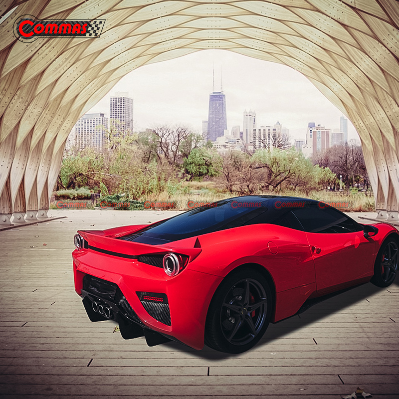 Black Sails Style Carbon Fiber Rear Spoiler For Ferrari 458