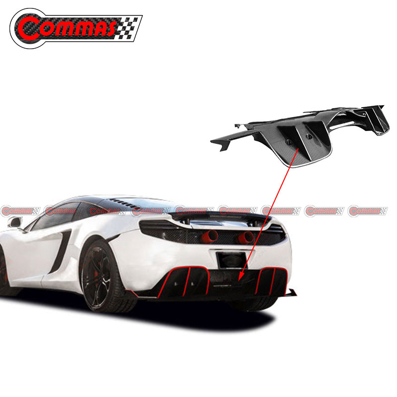 Black Sails Style Carbon Fiber Rear Lip Diffuser For Mclaren MP4 12C