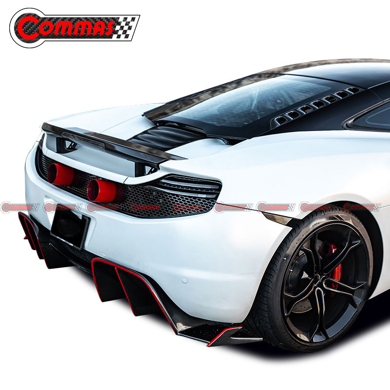 Black Sails Style Carbon Fiber Rear Lip Diffuser For Mclaren MP4 12C