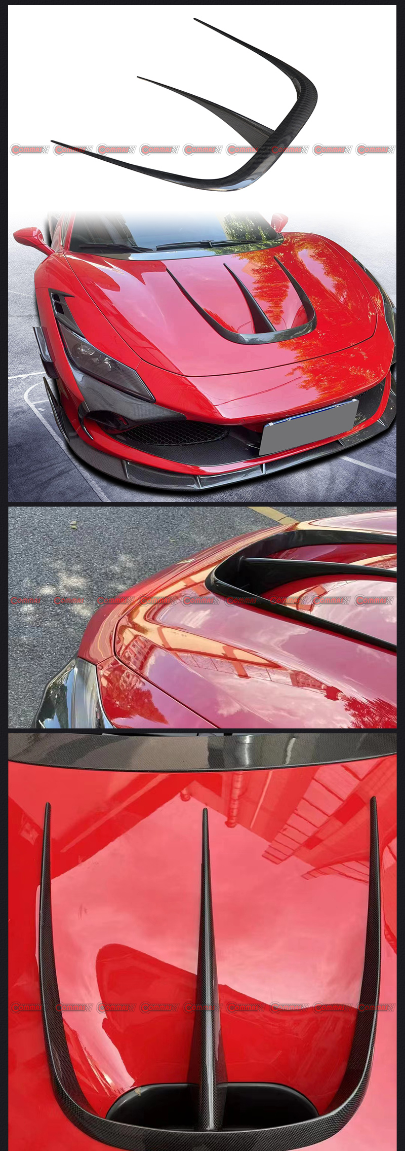 ferrari f8 mansory engine cover trims