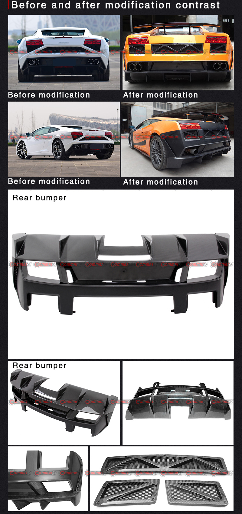 lambroghini gallardo racing rear bumper