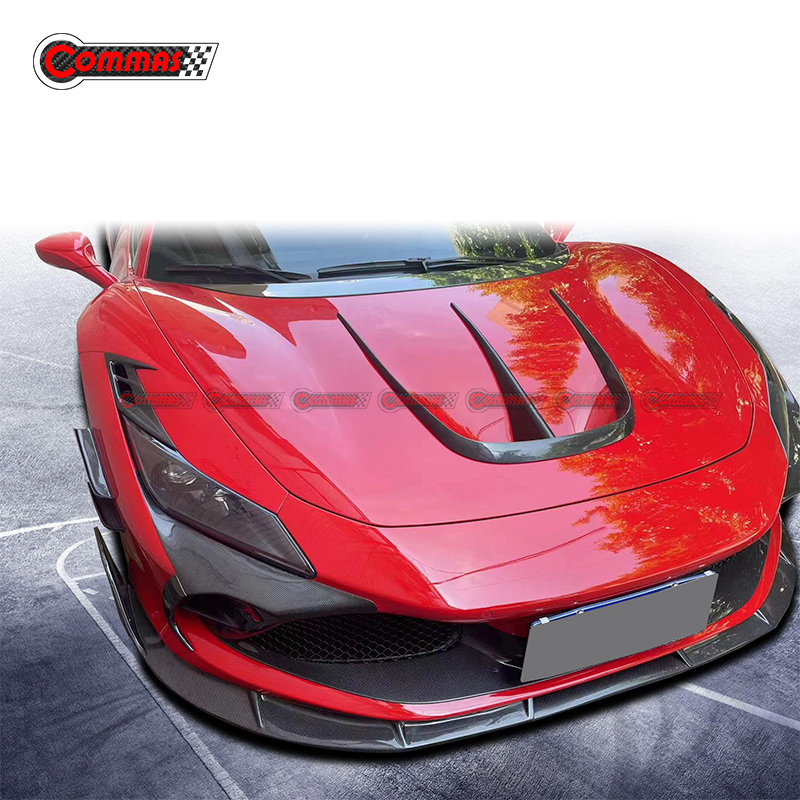 Mansory Style Carbon Fiber Engine Cover Trims For Ferrari F8