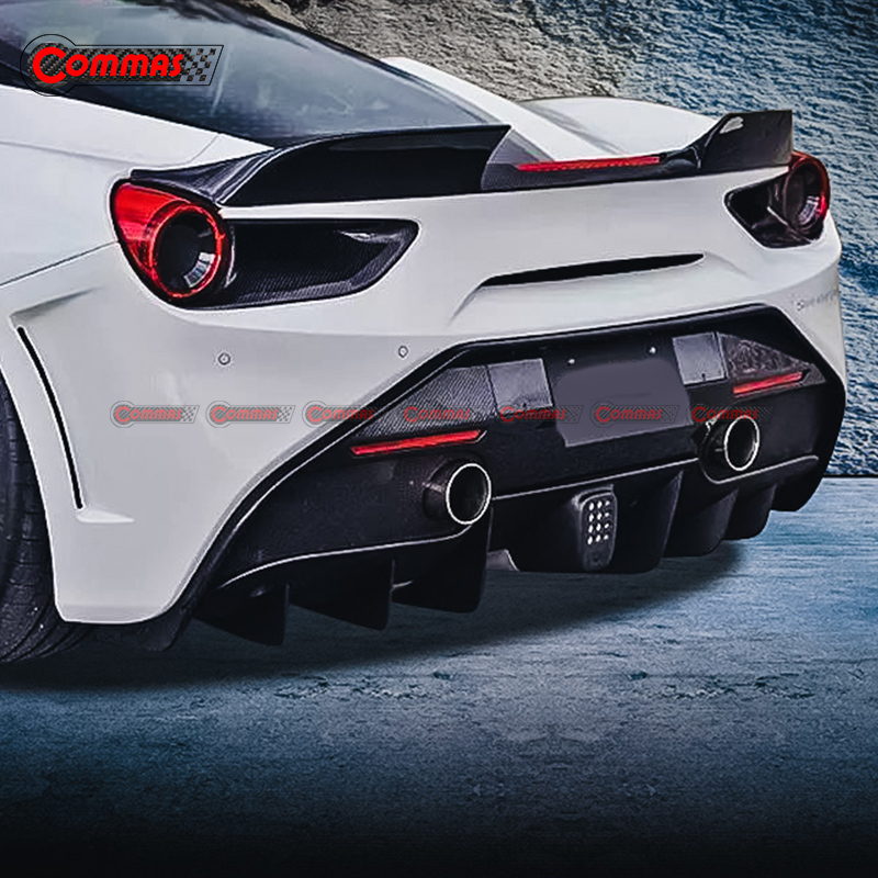 SVR Style Carbon Fiber Rear Spoiler For Ferrari 488