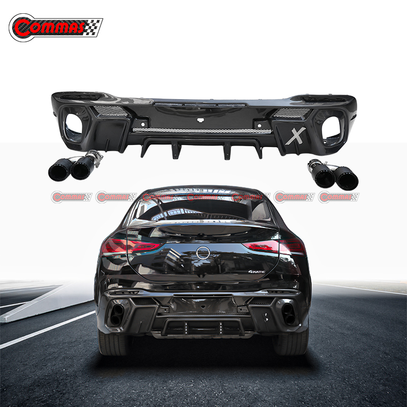 Larte Style Carbon Fiber Rear Diffuser Lip For Mercedes Benz GLE Coupe GLE63 AMG