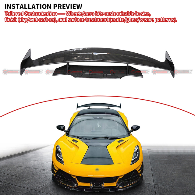 Lotus emira modified monotek dry carbon fiber wing rear spoiler body kit