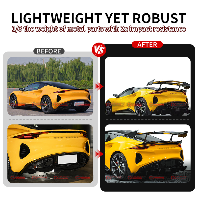Lotus emira modified monotek II bodykit dry carbon fiber high wing rear spoiler
