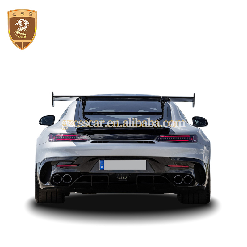 Mercedes Benz AMG GT Black Series Style Carbon Fiber LED Light Rear Wing