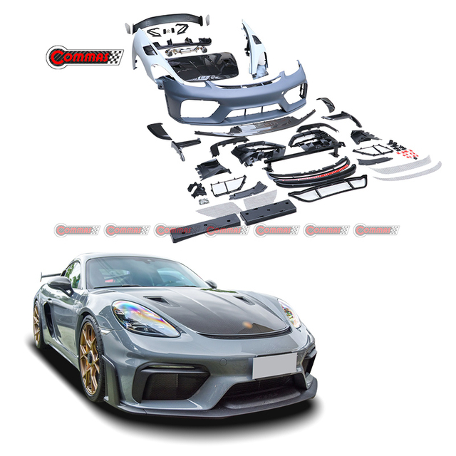 Porsche 718 Cayman GT4rs body kit dry carbon fiber hood fender