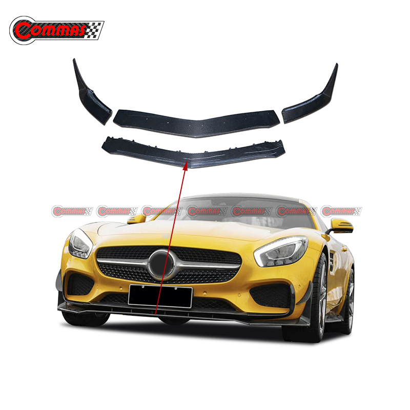 Revozport Style Carbon Fiber Front Lip Splitter For Mercedes Benz AMG GT GTS