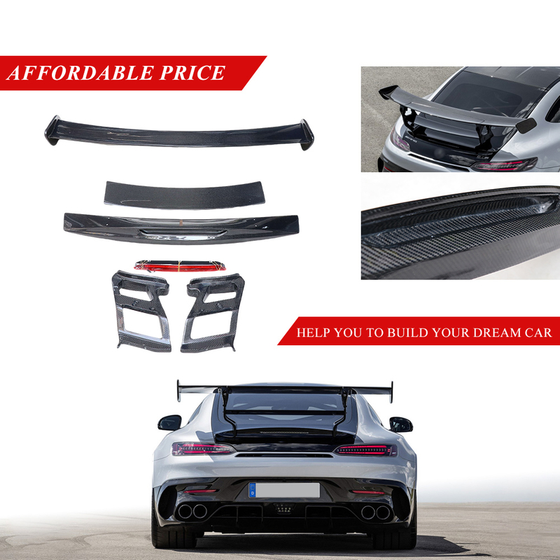 Mercedes Benz AMG GT Black Series Style Carbon Fiber LED Light Rear Wing