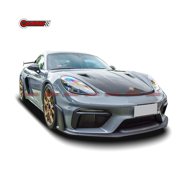 Porsche 718 Cayman GT4rs body kit dry carbon fiber hood fender