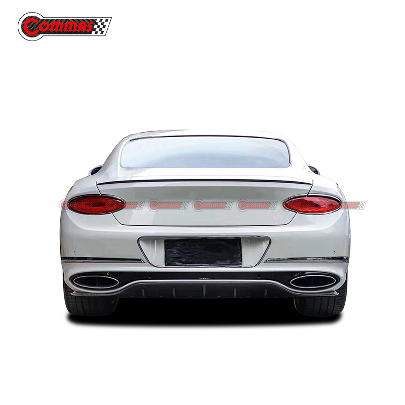 3K Carbon Glossy Rear Ducktail Spoiler For Bentley Continental GT 2020 Limited Edition 