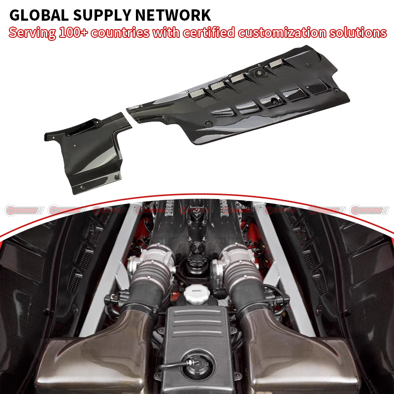 05-09 Ferrari F430 original dry carbon fiber engine interior