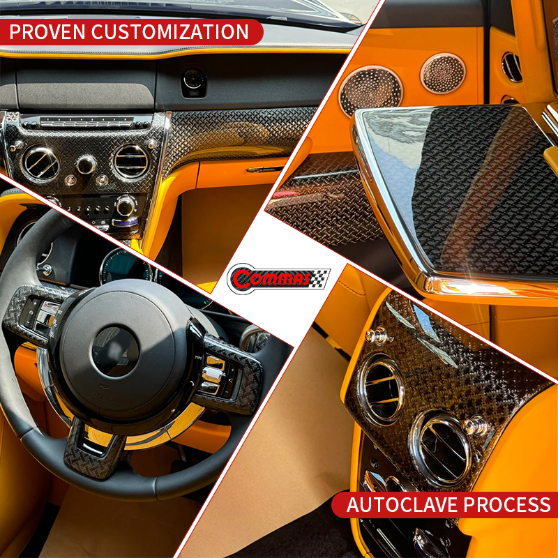 Rolls-Royce Cullinan Black Badge replacement dry carbon fiber interior