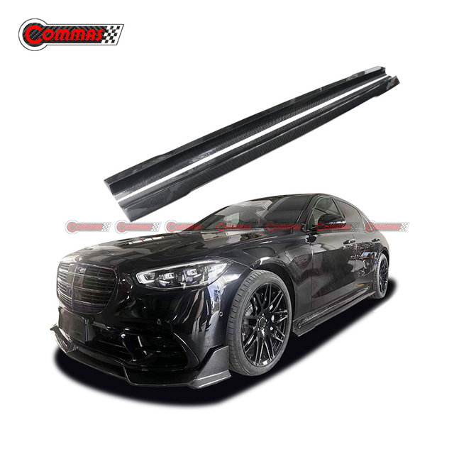 Mansory Style Dry Carbon Fiber Side Skirts For Mercedes Benz S Class W223