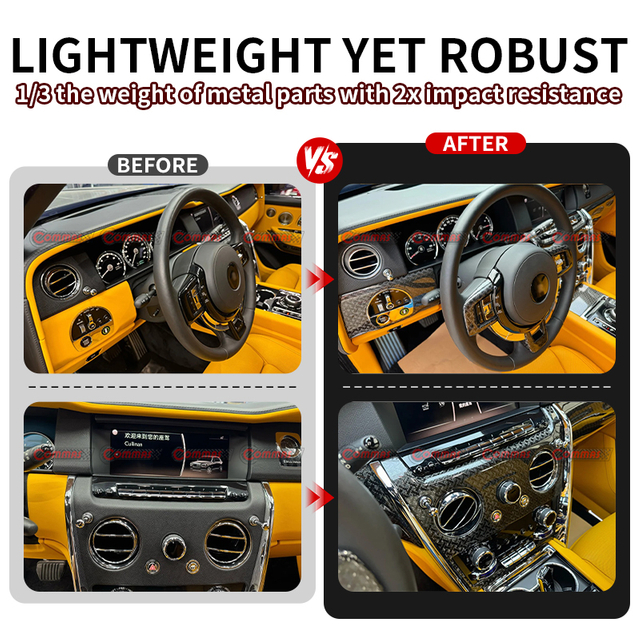 Rolls-Royce Cullinan Black Badge replacement dry carbon fiber interior