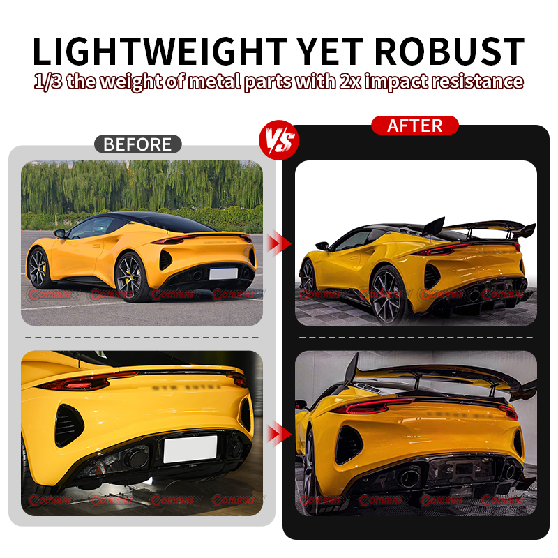 Lotus emira modified monotek dry carbon fiber wing rear spoiler body kit