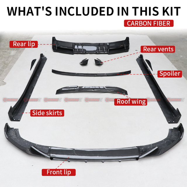 Lotus emeya abina body kit dry carbon fiber wing Front back lips bodykit