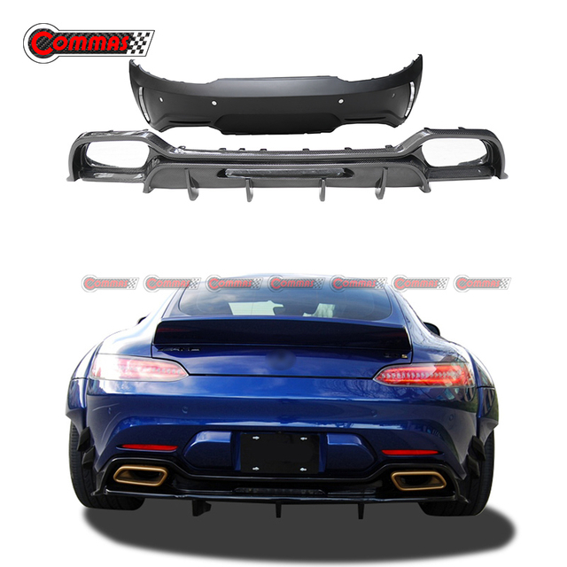 PD Style Carbon Fiber Rear Bumper Diffuser Lip For Mercedes Benz AMG GT