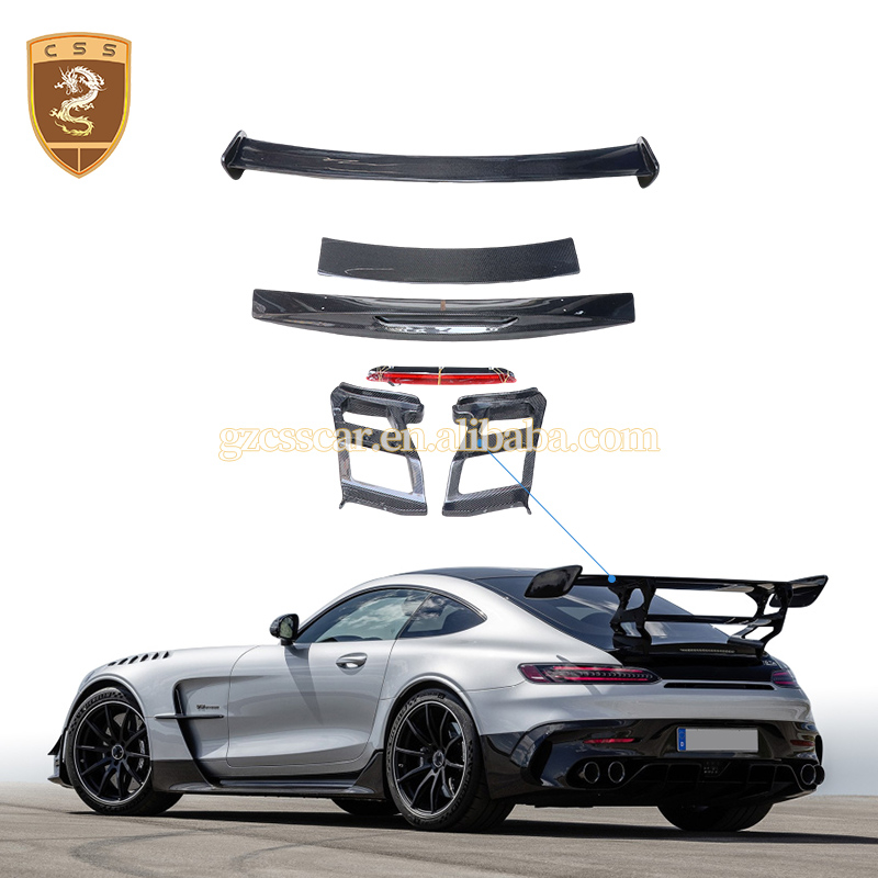 Mercedes Benz AMG GT Black Series Style Carbon Fiber LED Light Rear Wing