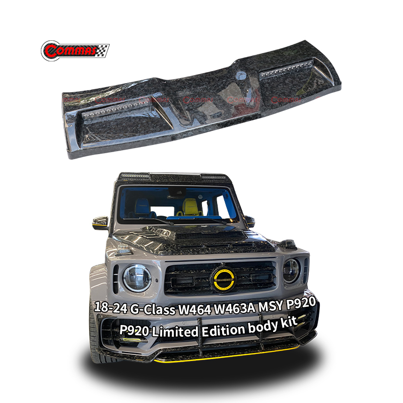 Mercedes-benz G-Class W463A and W464 modified with MSY. P920 limited edition full body kit carbon fiber top wing spoiler