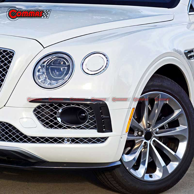 Carbon Fiber Front Bumper Air Intake Canards For Bentley Bentayga W12 Limited Edition